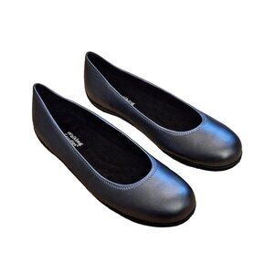 Women’s 12 Pewter Metallic Gray Leather Walking Cradles’ Ballet Flats